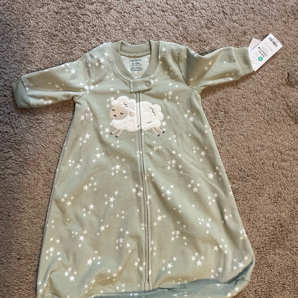 Carter's Green Sheep Print Kids Pajamas